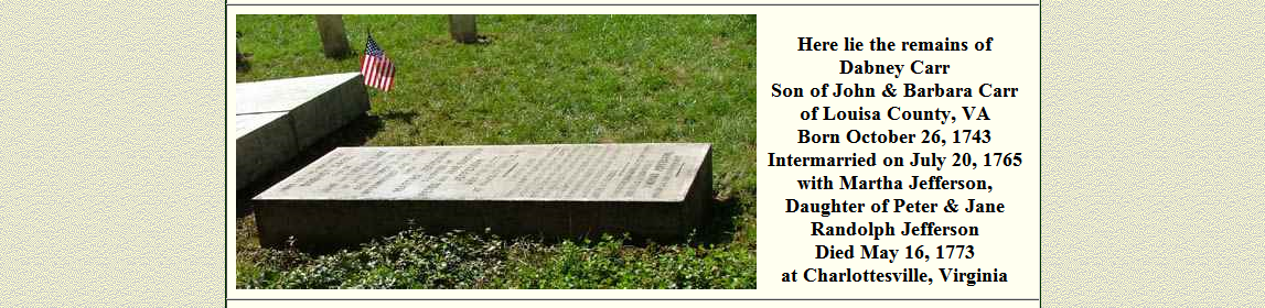 Dabney Carr buried next to Thomas Jefferson